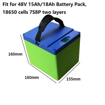 Lithiové Baterie Box Případě Bydlení Vhodné Pro 18650 Li-Ion Buňky 7S8P Dvě Vrstvy 12V 15AH 18AH Pro Elektrické Kolo, Skútr