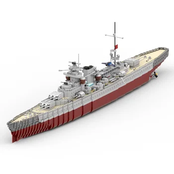 WW2 Německo KMS Gneisenau Bitevní loď Model Stavebních Bloků Scharnhorst-Bitevní křižník třídy II Válečná loď Bismarck Cihly Hračky, Dárky