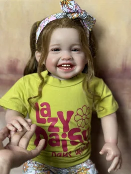 60 CM Úsměvem Reborn Baby 3D Barvy Kůže Žíly S Látkou Tělo Silikon Panenka Hračka Pro Dívky Princezna Bebe Batole Kolekce Umělce