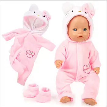 Narodil se Nový Baby Doll Šaty 18 Palcový 40-43cm Panenka Rompers Unicorn Roztomilé Zvíře Kitty Pyžama Hračky, Oblečení pro Dítě Dárek k Narozeninám