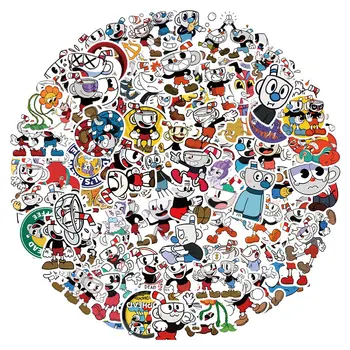 Kreslených Anime Hra Cuphead Samolepky na Auto, Notebook, Zavazadla, Telefon, Psací Obtisk Vodotěsné Nálepka Graffiti pro Děti, Hračky, Dárky