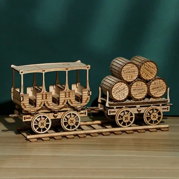 Červené Víno Transportní Dřevěné Skládačky 3D Puzzle Toy Model Montážní Kit Diorámy Dřevěné Řemesla Vzdělávací Hračky pro Kluky Dárek