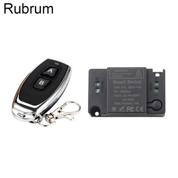 Rubrum 433MHz Univerzální AC 110V 220V 1CH Bezdrátový Inteligentní Dálkové Ovládání Spínač Modulu Přijímače a RF Vysílač Pro LED Světla