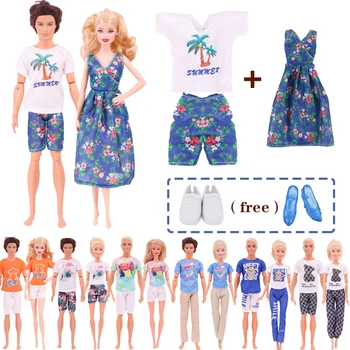 4ks Barbie +Ken Oblečení Panenku Letní Kauzální Šaty,Za 11,8