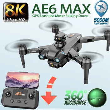 2022 Nové AE6 Max Drone 4K 8K HD Kamera GPS 5G FPV Vizuální Vyhýbání se překážkám, Profesionální Střídavý Motor RC Quadcopter Dron Hračky