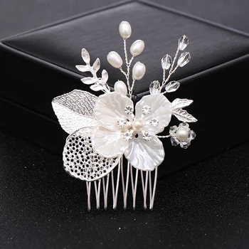 Módní Ručně vyráběné svatební Svatební Vlasy, Hřebeny, Vlasové Doplňky Crystal Pearl Květina Přílba Ženy ozdoby do Vlasů Šperky