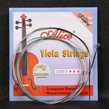 4ks/set Alice A903 Viola Struny, Ocelové Jádro a Vinutí německé Stříbrné Vinutí Náhradní strunné Hudební Nástroje, Příslušenství