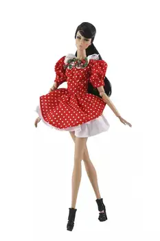 Krátké Baletní Šaty Červené Polka Šaty Pro Panenku Barbie Oblečení Princezna Party Šaty Oblečení 1/6 BJD Příslušenství Loutek Dítě Hračky