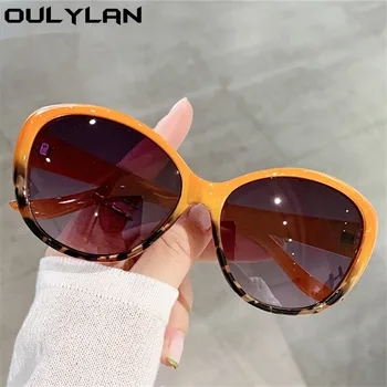 Oulylan Módní Kulaté sluneční Brýle pro Ženy Luxusní Značky Návrhář Gradient Sluneční Brýle Muži Vintage Černá Květina Brýle UV400