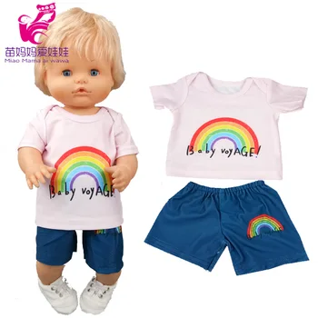 40cm panenka šaty duhové tričko, kalhoty Ropa y su Ségra 17 inch panenku baby letní oblečení