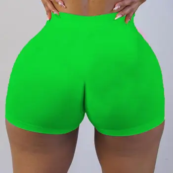 HAOYUAN Sexy Vysokým Pasem Spandex Kraťasy Neon Zelené Dámské Fitness Krátké Kalhoty Letní Elastické Kalhoty Šortky Občerstvení