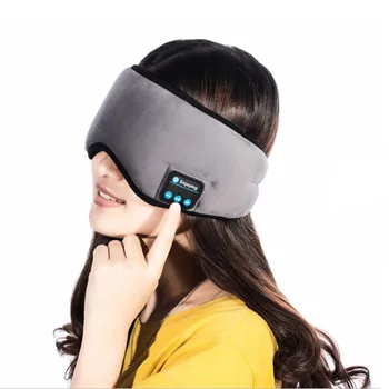 Spát Zavázanýma Očima Bluetooth Spaní Oční Maska Měkké Elastické Bezdrátový Hudební Headset Oční Maska Side Sleeper Cestovní Stínování Oční Maska