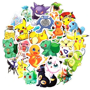 Pokémon Pikachu Víla 50 Kreslených Anime Vodotěsná Brašna Samolepky Graffiti Pohár Penál Auto Non-Opakovat Nálepka Toy