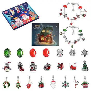 Vánoční Adventní Kalendář Toy Box 24ks Vánoční Tématikou DIY Šperky Kouzlo 2022 Nový Rok Odpočítávání Stresu Dítě Dárek