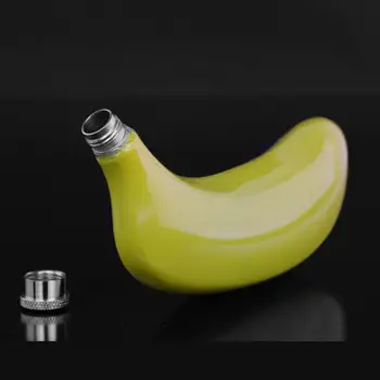 Nový Přenosný 5 Unce Banán Z Nerezové Oceli, Hip Baňky Hrnec Osobní Kreativní Přenosné Banán Tvar Žlutá Hip Baňky