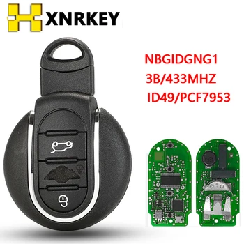 XNREKY 3 Tlačítko Auto Dálkové Klíč pro BMW Mini Cooper 2015 2016 2017 2018 ID49 PCF7953 433MHz NBGIDGNG1