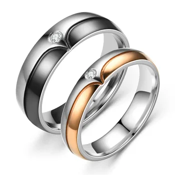TOOCNIPA 2022 Nové Nerezové Oceli 4/6mm Šířka Pár Prsteny Zirkon Prsten Pro Muže A Ženy Zásnubní Prsteny Pro Přítelkyni Dárky