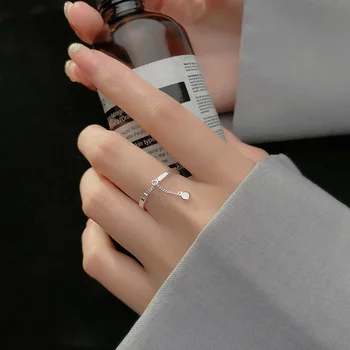 Korean Jednoduché Střapec Otevřené Kroužky Sladký Dárek pro Ženy Studený Vítr Prsten Osobnost Šperky Nálada Kroužky