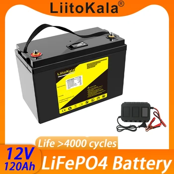 LiitoKala 12,8 V 100Ah 120Ah LifePo4 Battery Pack 12V Nabíjecí Baterie Lithium Železo Fosfát Lifepo4 Solární nástroje