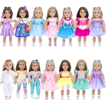 2022 Nový Styl Sladká Princezna Šaty se Hodí 18 Palcový American Girl Doll & 43Cm Baby New Born Panenka Oblečení a Příslušenství,Dívky Dárek