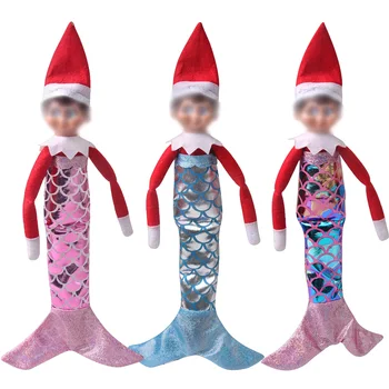 Jeden Kus Kawaii Vánoční Elf Doll Příslušenství, Oblečení Mořská panna Sukně Vzor Ryba Měřítku Sada Děti Dárky, Doprava Zdarma m59