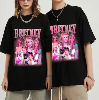 Nadrozměrné T Shirt Hip Hop Pánské tričko Britney Spears Tisk T Košile Módní Vtipné Bavlna Casual Krátký Rukáv Harajuku Tričko