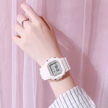 Elektronické Led Hodinky 30M Vodotěsné Náramkové hodinky Ženy, Digitální Hodinky Módní Měkké Silikonové Kapela Náměstí Dial Hodiny Reloj Mujer