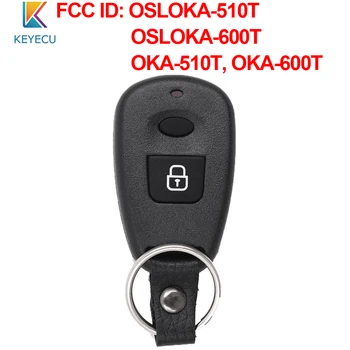 KEYECU Vzdálené Klíče Fob 2 Tlačítko 433MHz pro Hyundai Santa Fé Elantra Trajet FCC ID: OSLOKA-510T, OSLOKA-600T, OKA-510T, OKA-600T