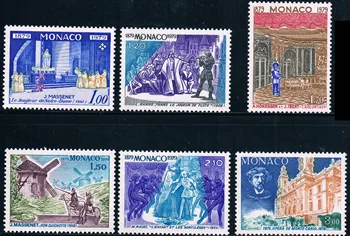 6ks/Sada Nové v Monaku Poštovní Známka Roku 1979, Monte Carlo Gagnier Divadla jsem Socha, Známky, MNH