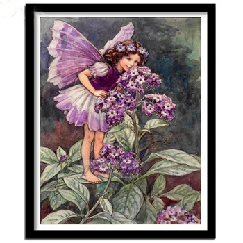 Ž květiny dívka 5D Diamond Malování drahokamu Butterfly fairy Cross Stitch Kit Diy Diamantový Výšivky Diamond Mozaika