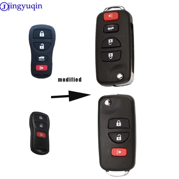 jingyuqin Refit fliping dálkový klíč shell pouzdro pro nissan auto dálkové ovládání klíč shell fob klíč kryt 3 4 knoflíky nové