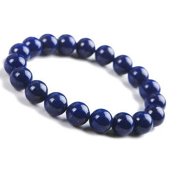 Přírodní Modrý Lapis Lazuli Šperky Kulaté Korálky Náramek, 11mm Úsek Žena Muži Drahokam Lapis Lazuli Korálky, Krystal AAAAAA