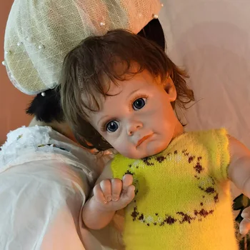 55CM Znovuzrozený Batole Dívka, Ručně vyráběné Bebe Maloval Realistické Novorozence Panenky pro Dívky Bebe Reborn Reallista