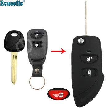 Upravená flip Skládací Dálkový Klíč Shell 2+1 Tlačítko Pro Hyundai Tucson 3 tlačítka