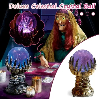 Kreativní Zářící Halloween Crystal Ball Deluxe Nebeské Magie, Horor, Lebka, Prst Plazma Koule Strašidelné Festival Domácí Party Dekor