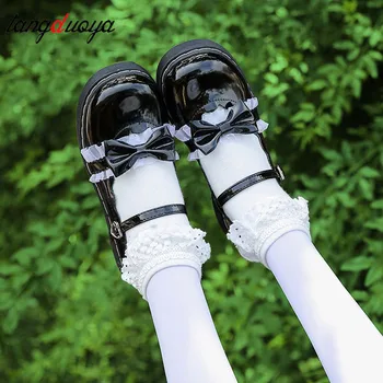 Sweet Lolita Boty ženy Harajuku Roztomilé boty lolita boty luk černé boty na platformě Loli Kolem Hlavy Dámské Boty Princezna 2022