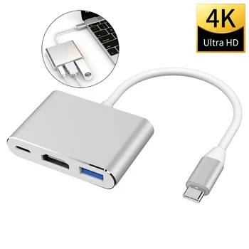 USB-C Na HDMI 3 in 1 Cable Converter pro Samsung Huawei iPad Mac NS Usb 3.1 Typu C Na HDMI 4K Kabel Adaptéru