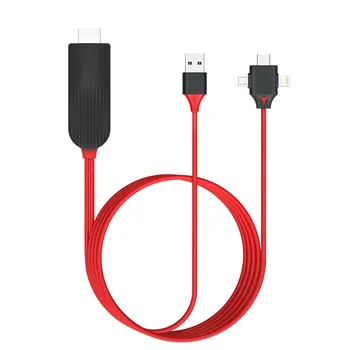 USB/Typ C na HDMI-kompatibilní Kabel 1080P HD TV Kabel, Adaptér pro Telefon, Zrcadlení Obrazovky na TV Pro iPhone Android