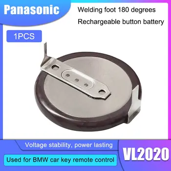 1KS 100% Panasonic Originální VL2020 3V 20mAh mince typ dobíjecí 90 stupňů zaoblení lithiové knoflíkové baterie Pro Auto Klíč