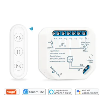 WiFi Opony Roller Shutter Switch Modul s RF Dálkový Tuya Smart Life App Časovač Google Domov Alexa Hlasové Ovládání