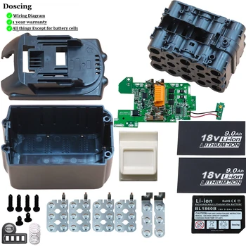BL1890 9.0 Ah Baterie Pro Makita 18V DIY 6.0 Ah Shell Box S BMS PCB Deska Nabíjení Ochranu můžete Nainstalovat 15 baterie
