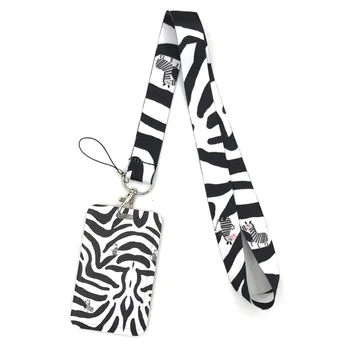 Zebra vzor Klíče na krk Auto Klíčenka ID Karty Projít Tělocvičně Mobilní Telefon Odznak Děti Key Ring Držák na Šperky, Doplňky, Dekorace