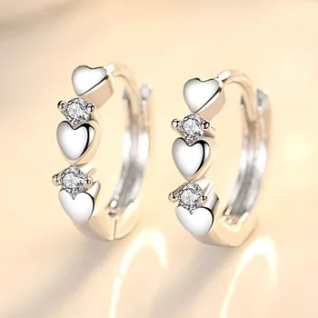 925 Razítkem stříbrné Docela srdce crystal náušnice pro ženy luxusní značkové šperky strana svatební vánoční dárky Dáma háček