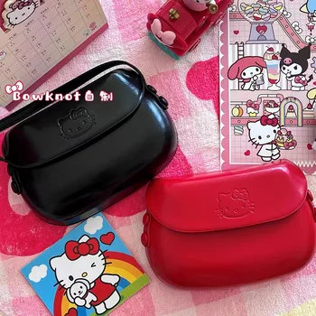 Sanrio Kreativní Kitty Retro Červené All-zápas Jednoduchý, Roztomilý Šikmé Jedno rameno Sedlo Mobilní Telefon Bag Mince Kabelku Dívka Srdce Dárek