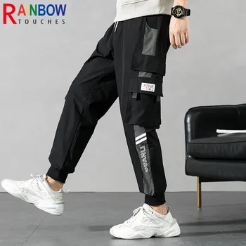 Rainbowtouches 2021 Nové Volné Sportovní Tie-noha Ležérní Fitness Devět bod Kalhoty Pánské Módní Trend Oblečení, Harémové Cargo Kalhoty