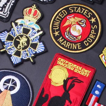 Vojenské Vyšívané Záplaty Oděvů Thermoadhesive Taktické Záplaty Našité na Oblečení, Vojenské Odznaky pro Bunda Aplikací