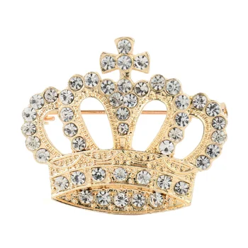 Crystal Drahokamu Cross Koruna Brož Odznaky Královské Luxusní Klopě Pin Brože pro Ženy v Šperky Dárky