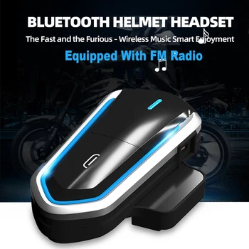B35 Motorky Helma Headset Bezdrátová Sluchátka Bluetooth Podpora FM Rádio Vodotěsné Handsfree Volání Kit Stereo Hudební Přehrávač