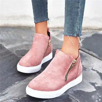 Hot prodej jarní podzimní kotníkové boty ženy boty na zip ležérní boty ženy boty ploché podpatky stádo kolo toe žena boty