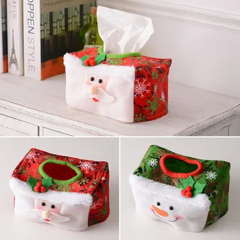 Červené, Zelené Santa Claus Tkáně Santa Box Set Vánoční Toaletní Papír Sáček Koupelna Papírová Taška Vánoční Domácí Dekorace 2022